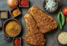 Xawaash-Spiced Grilled Lamb Skewers with Mango Salsa