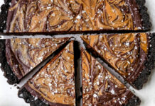 Vegan Advieh-Spiced Chocolate Ganache Tart with Rose