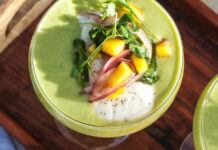 Chilled Avocado Mango Bzar Fusion with Lime Zest