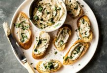 Smoky Levant Eggplant Dip with Pomegranate Swirl