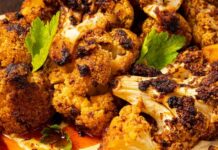 Spicy Batata Harra Roasted Cauliflower Bites