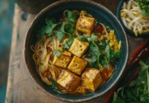 Shawarma-Spiced Ramen with Crispy Chickpeas & Turmeric Broth