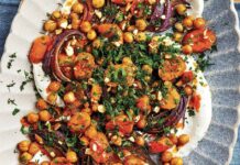 Spicy Sweet Potato & Chickpea Harissa Bowl with Feta