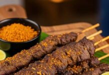 Nigerian Yaji-Spiced Grilled Chicken Skewers with Peanut Charm