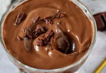 Vegan Persian Spiced Chocolate Mousse with Smoked Almond Cream